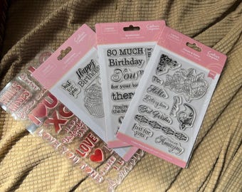 4 packs of new clear acrylic stamps from Crafters Companion