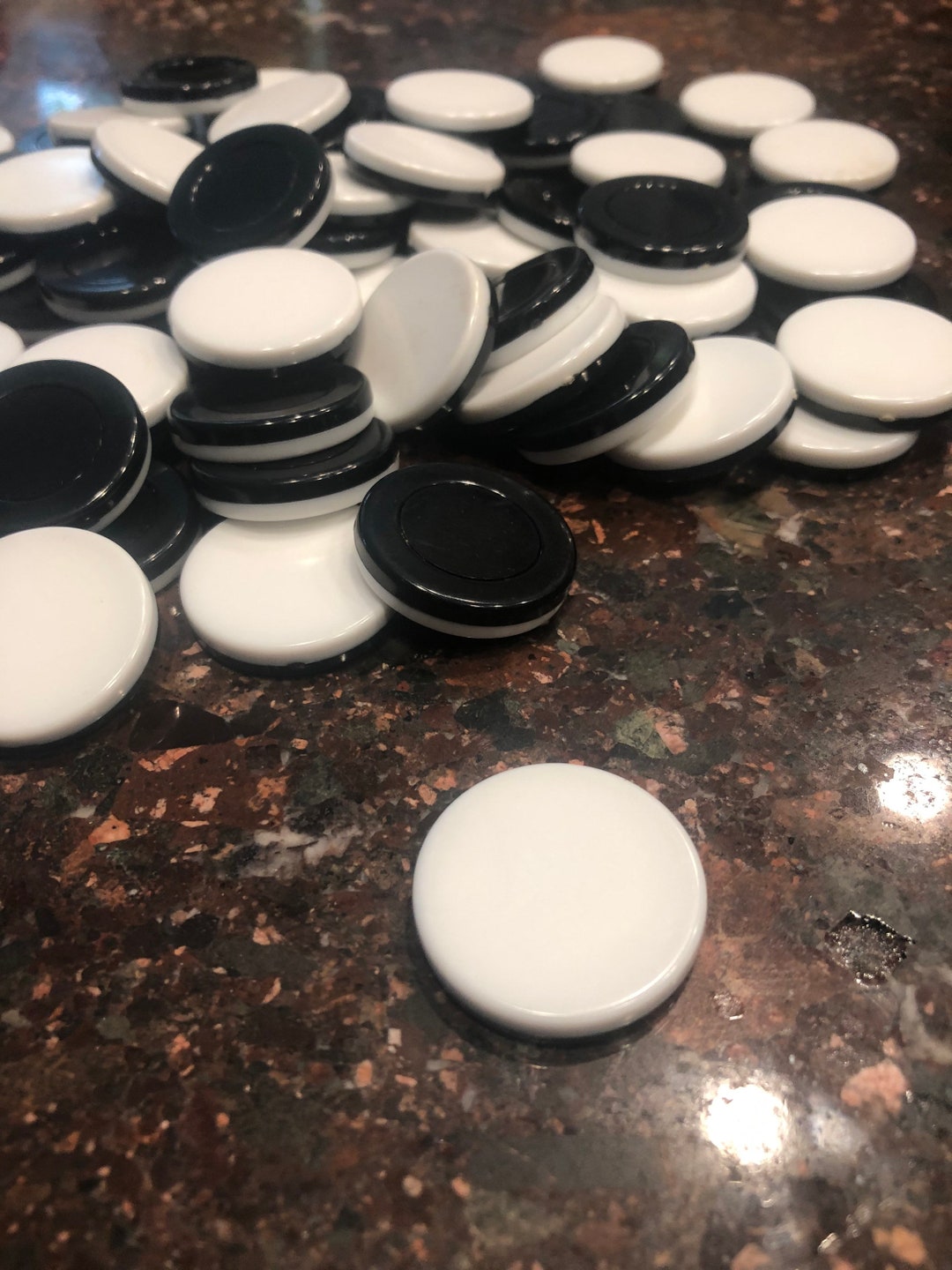 63 Othello Replacement Game Pieces /black White Disk Etsy