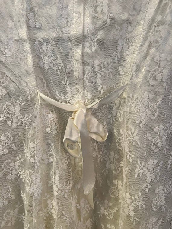 Vintage Jessica McClintock girls white lace dress… - image 6
