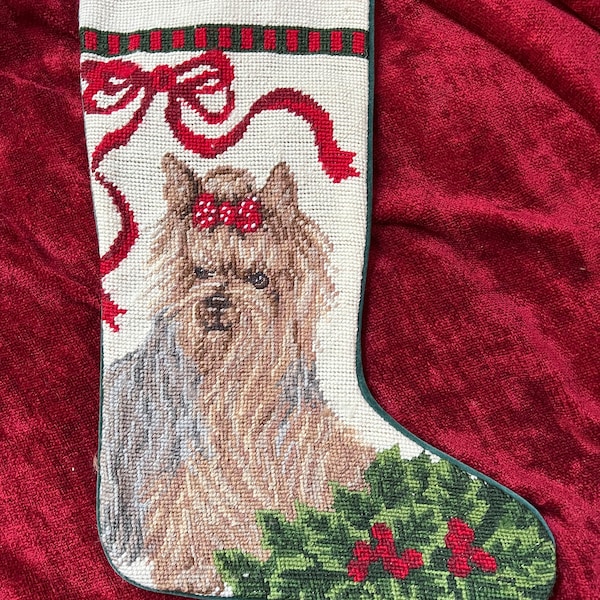 Yorkie Needlepoint Etsy