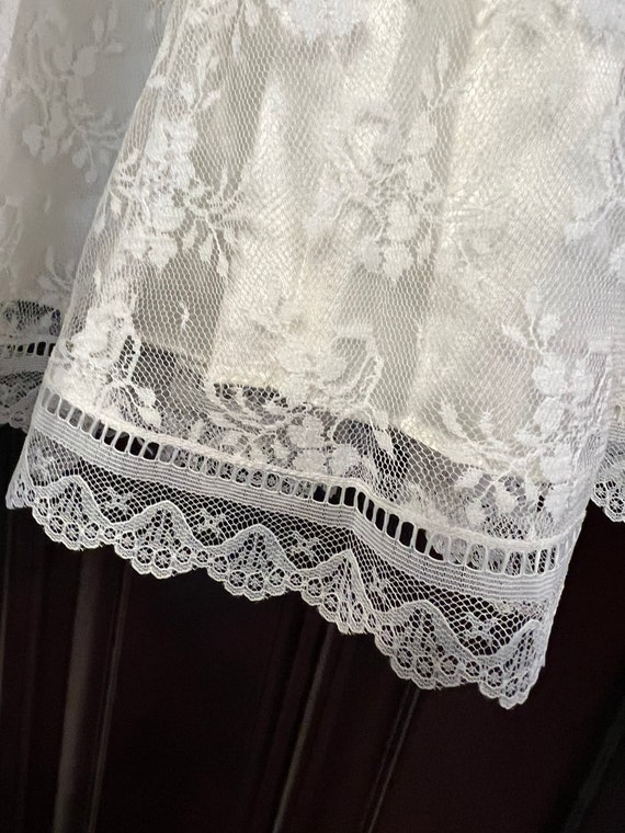 Vintage Jessica McClintock girls white lace dress… - image 8