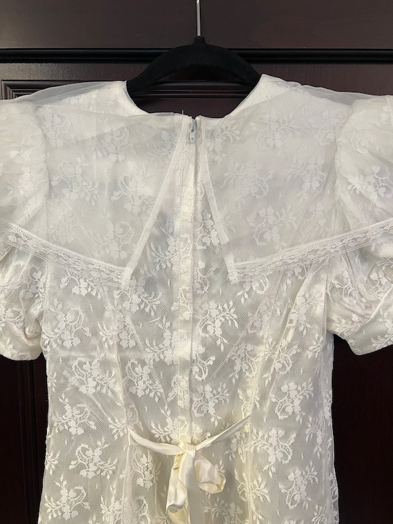 Vintage Jessica McClintock girls white lace dress… - image 3