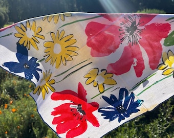 Vintage cloth napkins happy flowers by Vera Neumann set of 4 1970’s