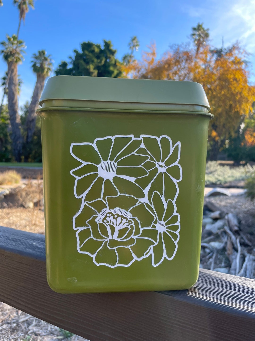 Vintage Green Plastic Canister Set 1970s Set of Four Etsy