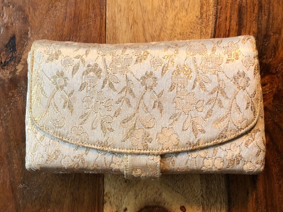 Vintage gold brocade Morris Moskowitz handbag clu… - image 2