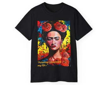Frida Inspired Tee, Artistic Graphic T-Shirt, Unisex Cotton Shirt, Gifts for Art Lovers, Creative Wardrobe Essentials