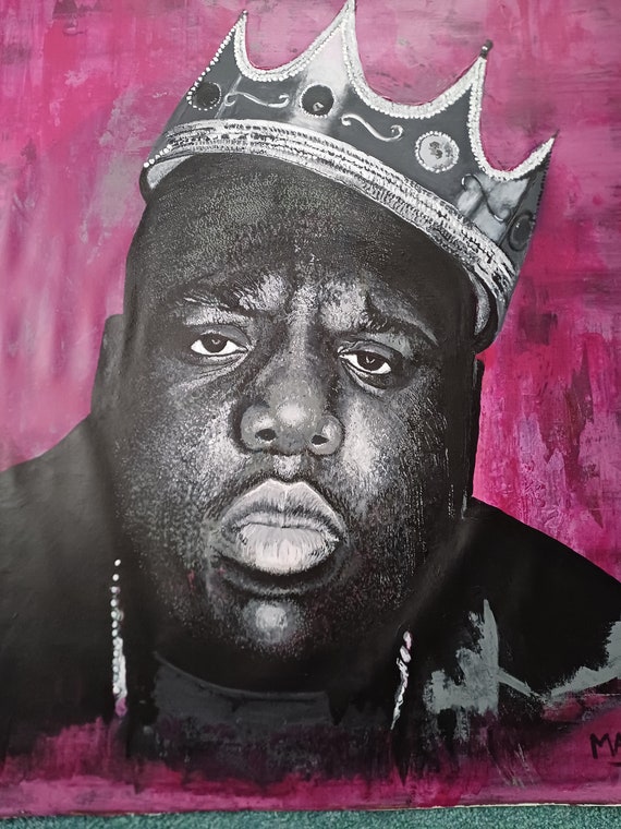 Painting of Notorious B.I.G. Biggie Smalls. American RAP Artist