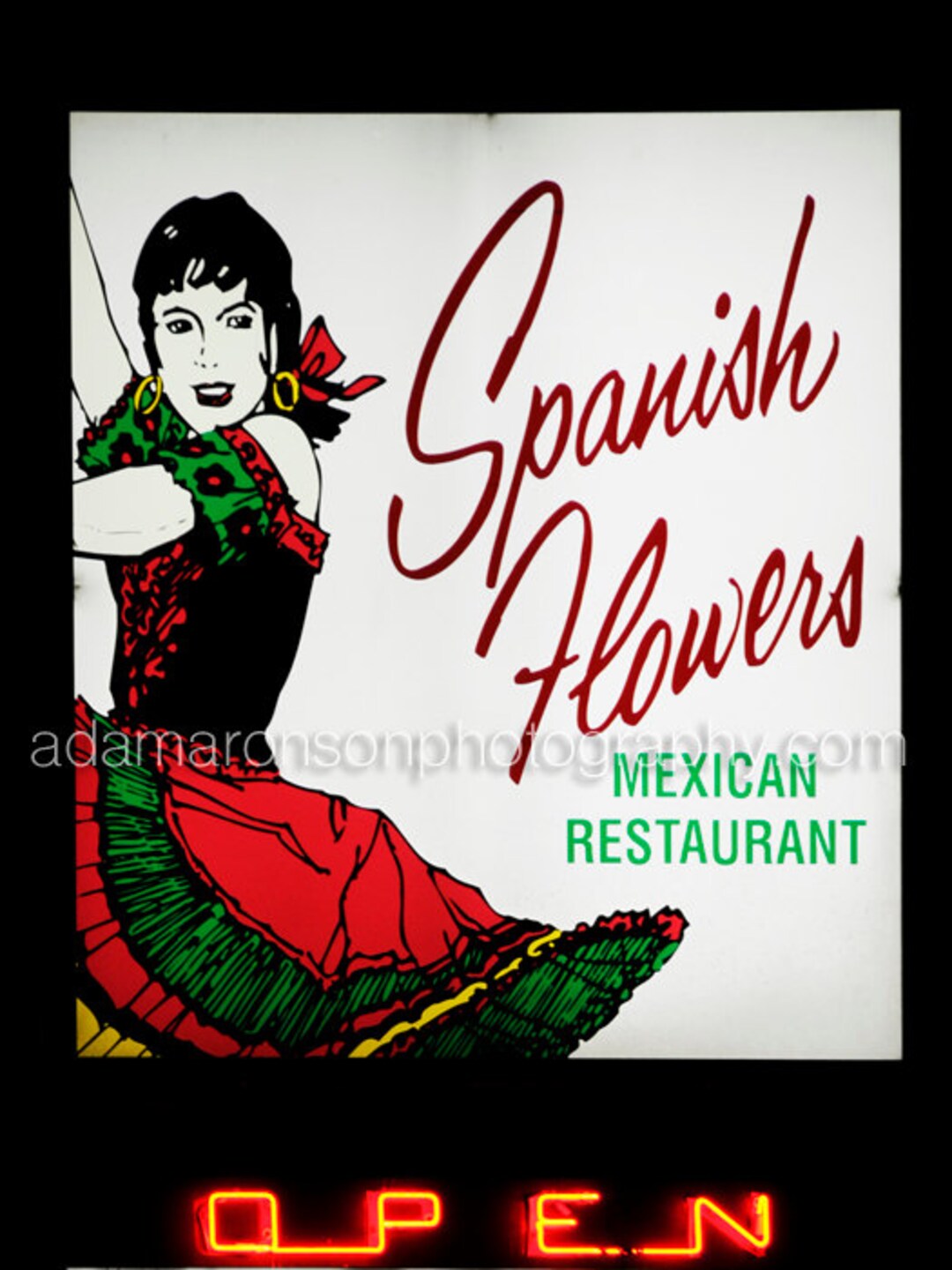 Photograph of Spanish Flowers Sign in Houston, Texas. Etsy