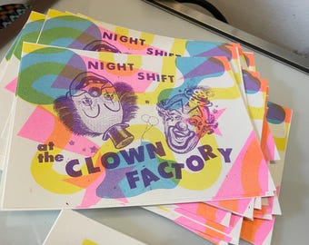 Night Shift at the Clown Factory Risoprint: First Edition