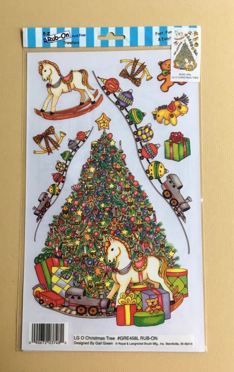 LARGE Winter and Christmas Rub On Transfers by artist Gail Etsy