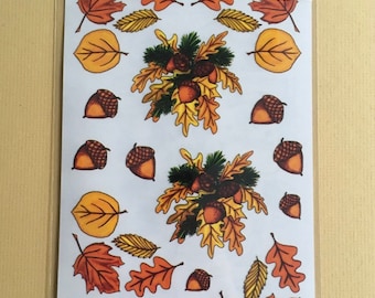 Autumn Rub on Decals- choose from 3 separate Design Sheets!