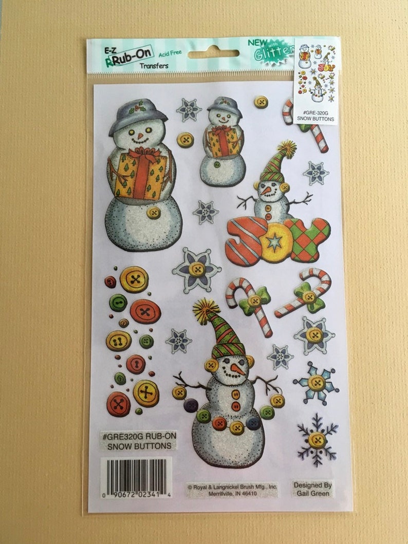 Christmas Rub On Transfers by artist Gail Green choose from Etsy