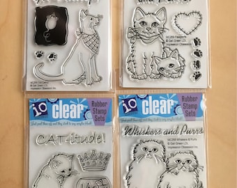 Clear Polymer Stamp Sets - Cat Designs Choose from 3 sets!