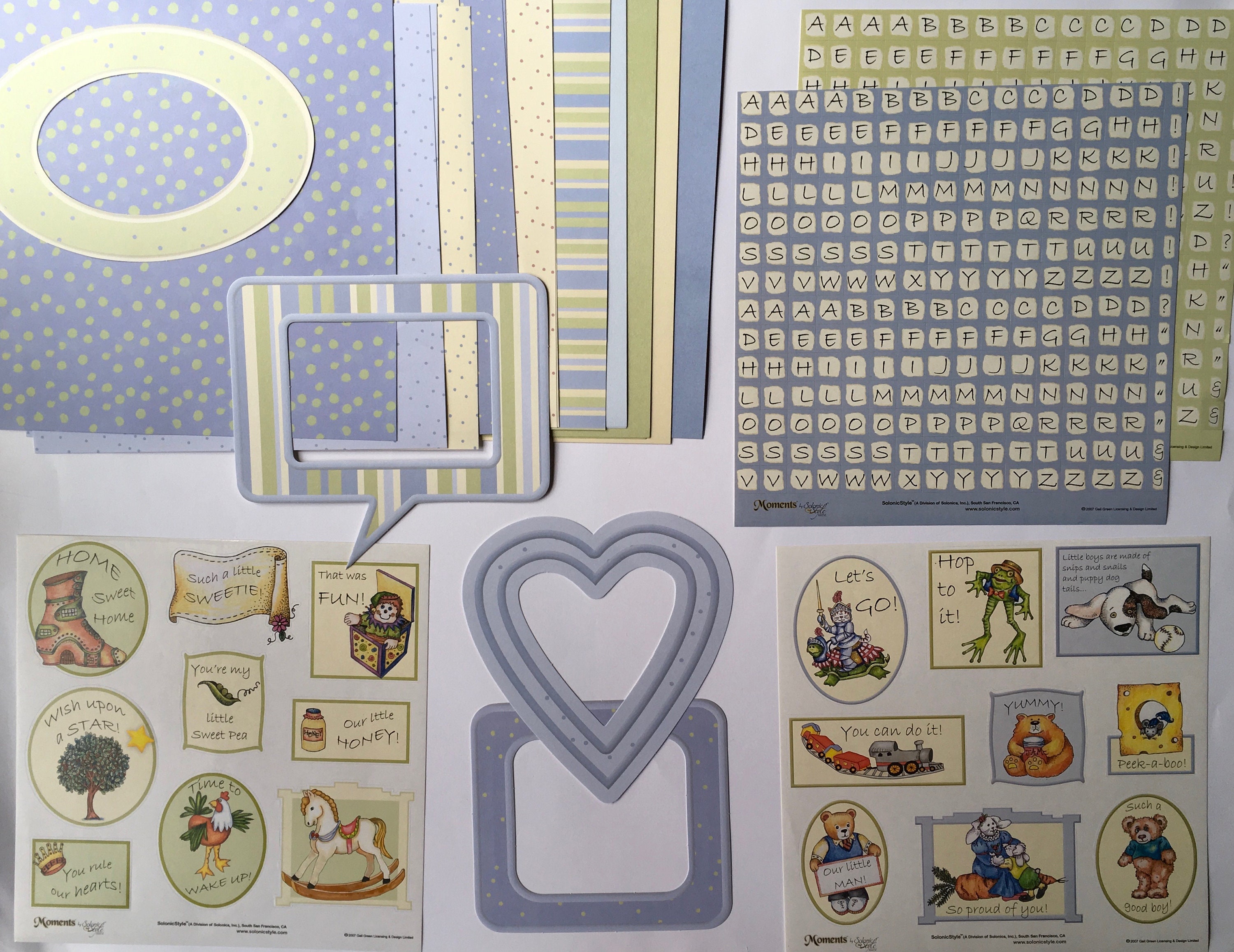 Baby Boy Scrapbook Kit Includes Album, Page Protectors, Papers, Die
