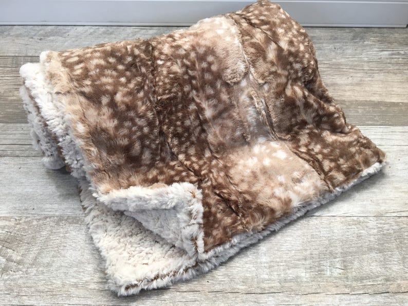 Faux Fur Baby Blanket Fawn Deerskin Blanket Cowboy Baby Etsy