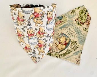 Winnie the Pooh Pet Slip-on Collar Bandana, Hundred Acre Woods Reversible, Tigger, Piglet, Eeyore Dog Fashion