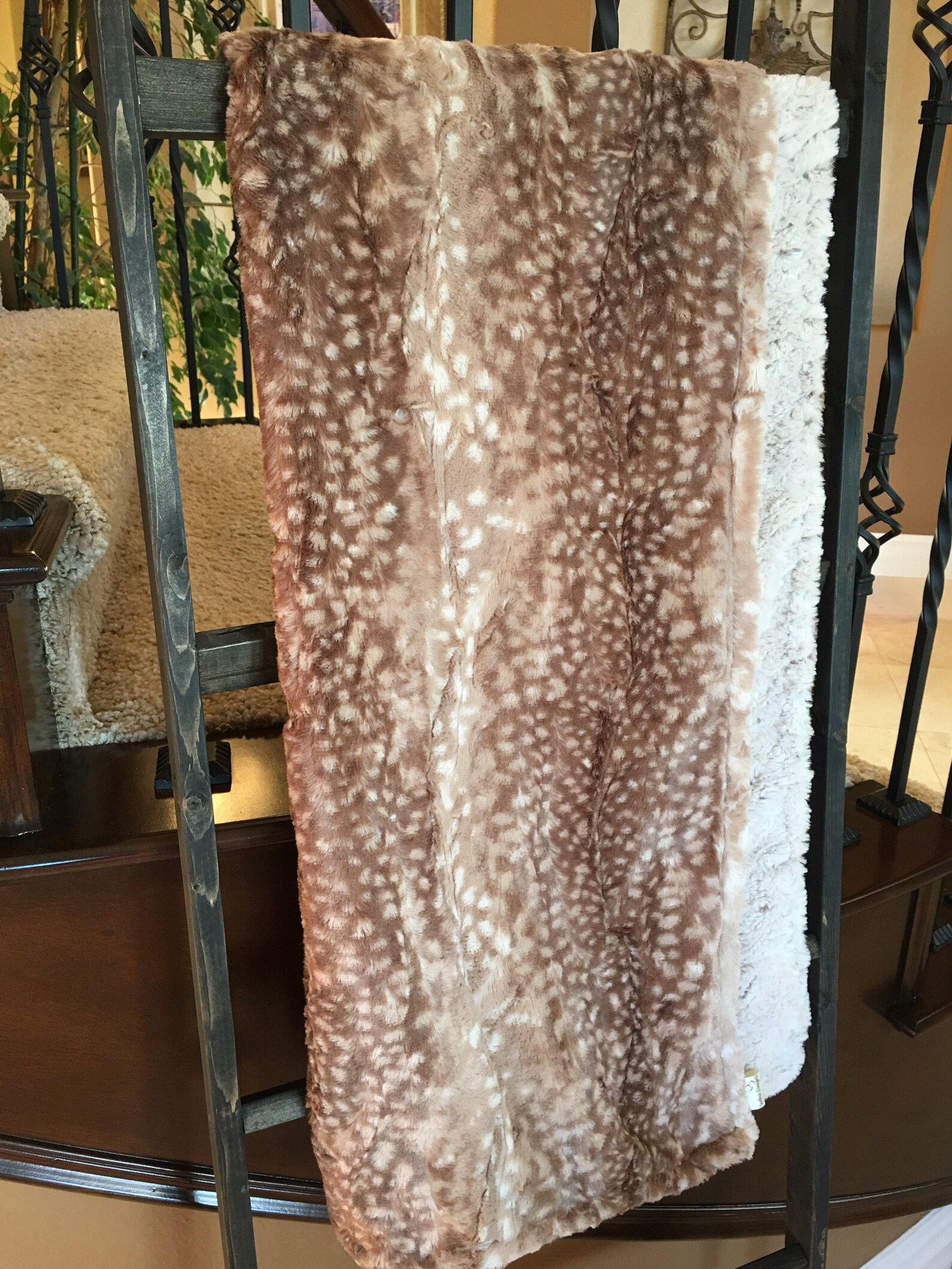 Faux Fur Fawn Baby Blanket Deerskin Blanket Country Western Etsy