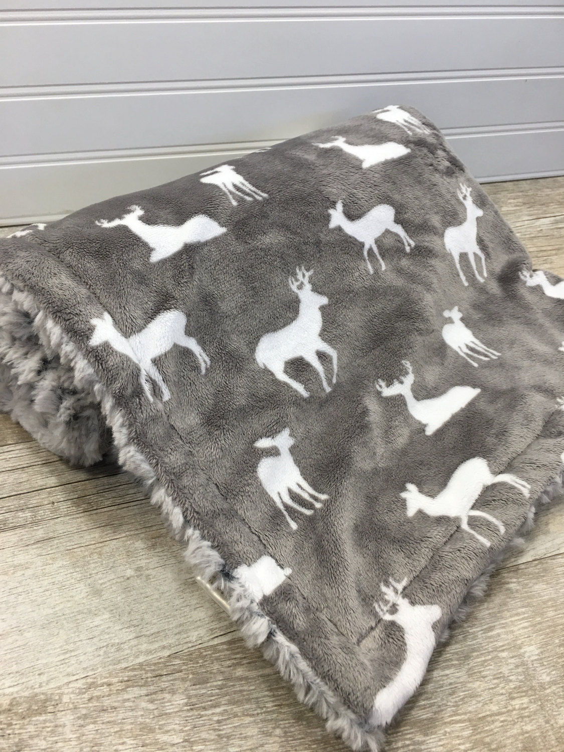 Deer Baby Blanket. Faux Fur Baby Blanket. Minky Blanket. Etsy