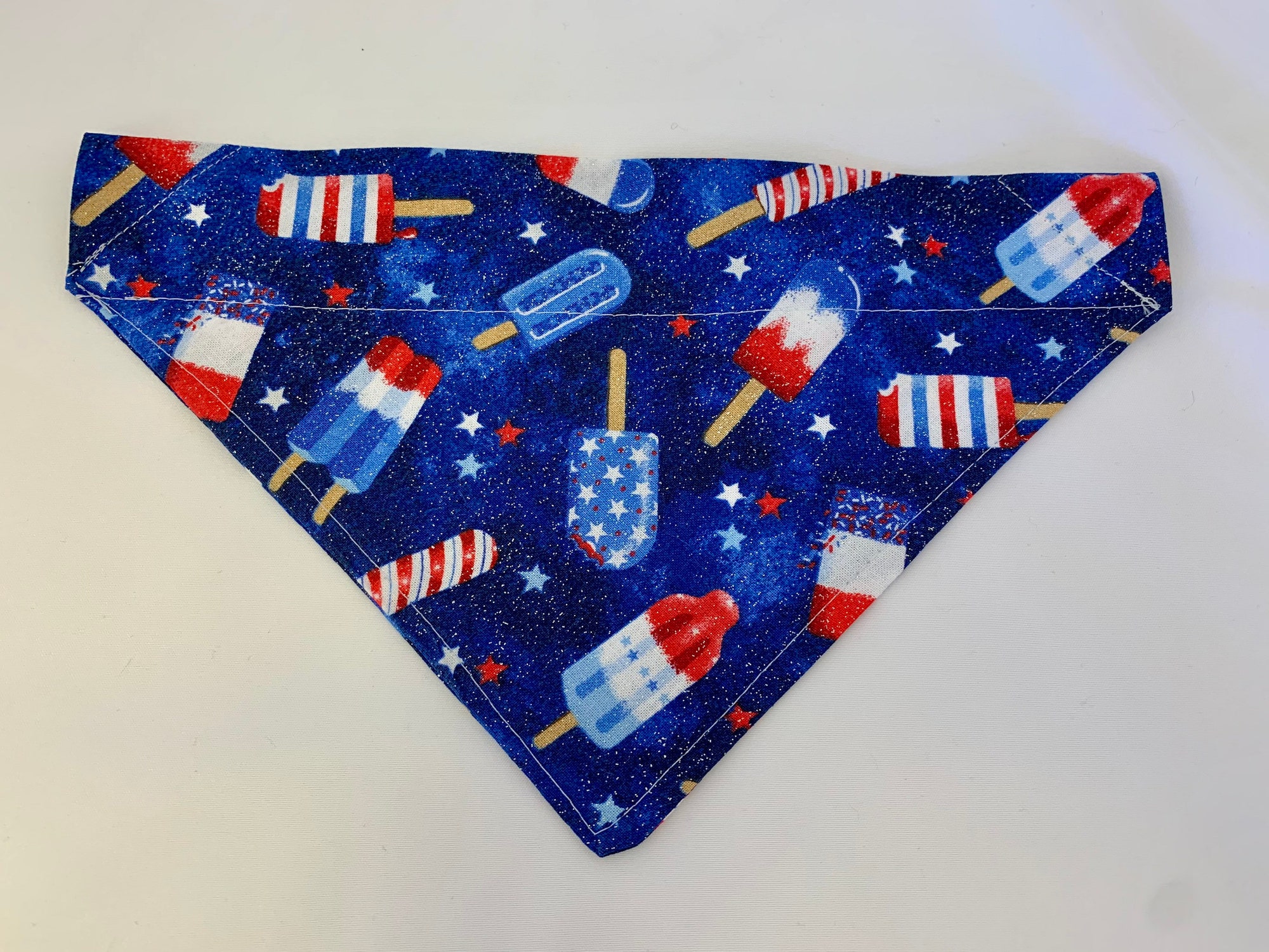 Popsicles Red White and Blue Patriotic Dog Collar Bandana