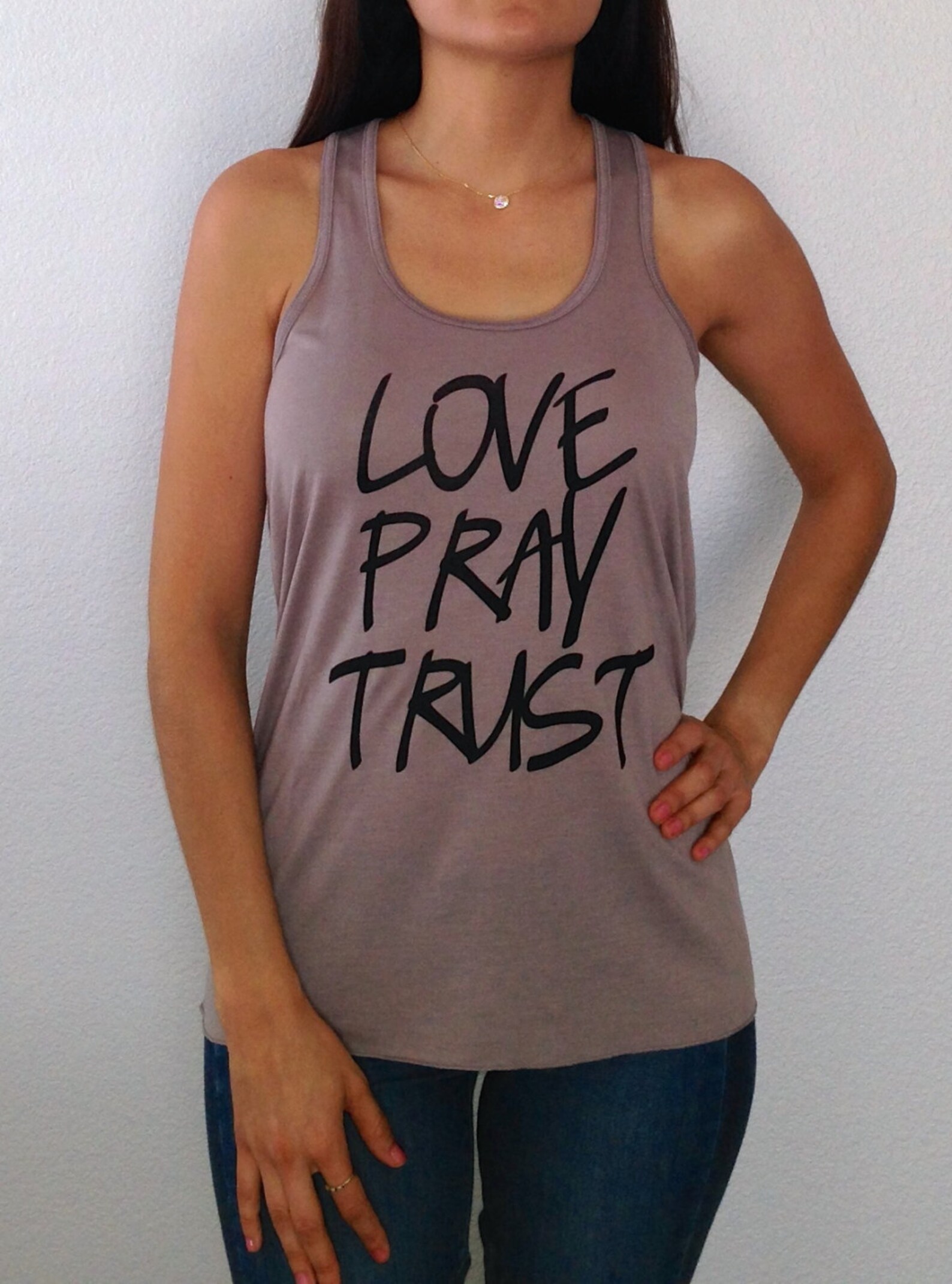 LOVE PRAY TRUST Tank Top Relaxed Fit Flowy Tank Inspiration Etsy