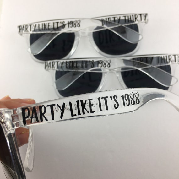 Clear Transparent Personalized Sunglasses, Clear Party Sunglasses