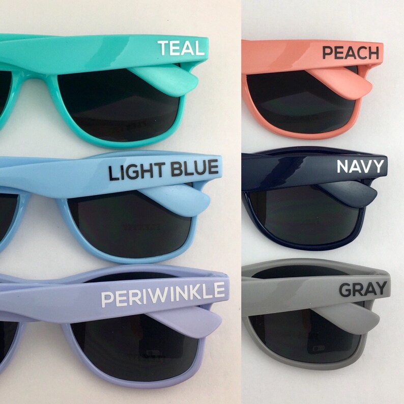 Peach Adult Personalized Sunglasses Pastel Wedding Favor Etsy