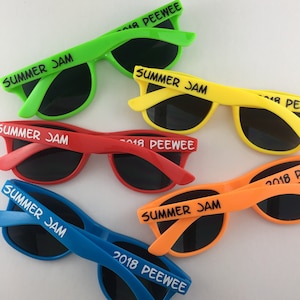 KIDS Personalized Sunglasses, Custom Wedding Favor Sunglasses, Children&#39;s Birthday Party Favor, Cheerleading team, Sports team sunglasses