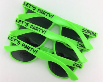 Green Personalized Sunglasses, Wedding Favors, Bachelorette Gifts, Bachelorette Sunglasses, Destination Wedding, Party Favors