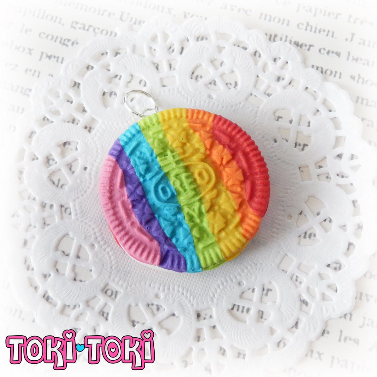 Rainbow Cookie Necklace Polymer Clay Cookie Miniature Food Etsy