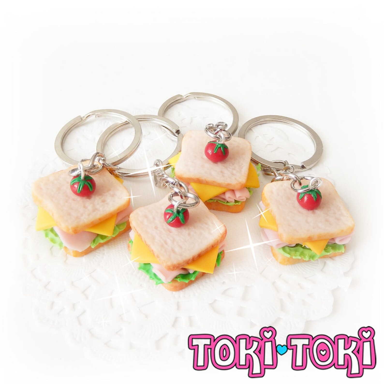 Sandwich Keychain Food Keychain Food Charms Mini Food Etsy