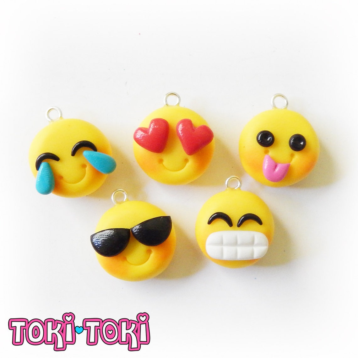 Emoji Bracelet Emoticon Charm Smiley Emoticon Polymer Clay Etsy