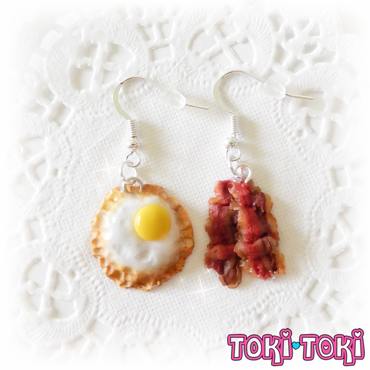 Bacon And Eggs Earrings Breakfast Earrings Funny Earrings Etsy
