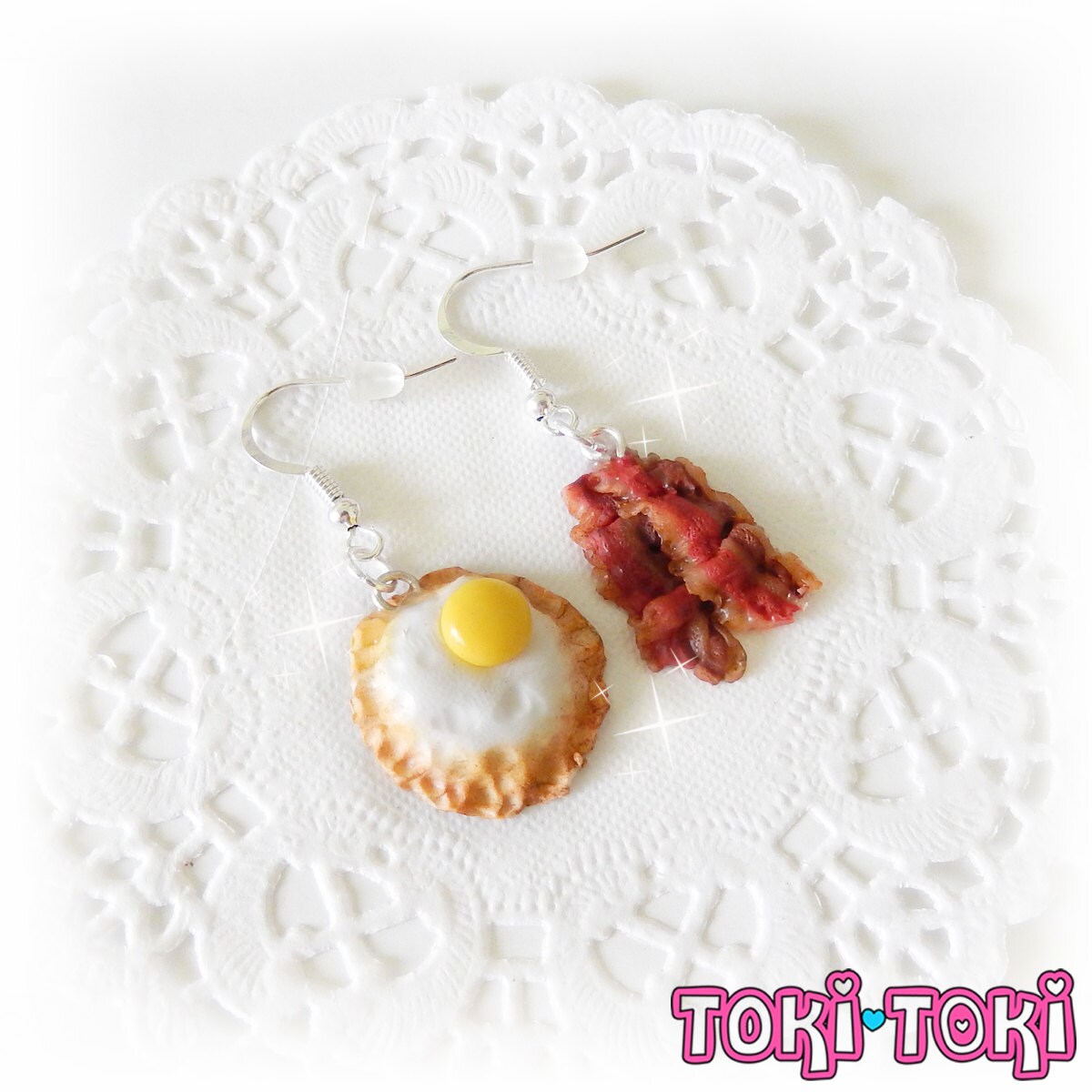 Bacon And Eggs Earrings Breakfast Earrings Funny Earrings Etsy