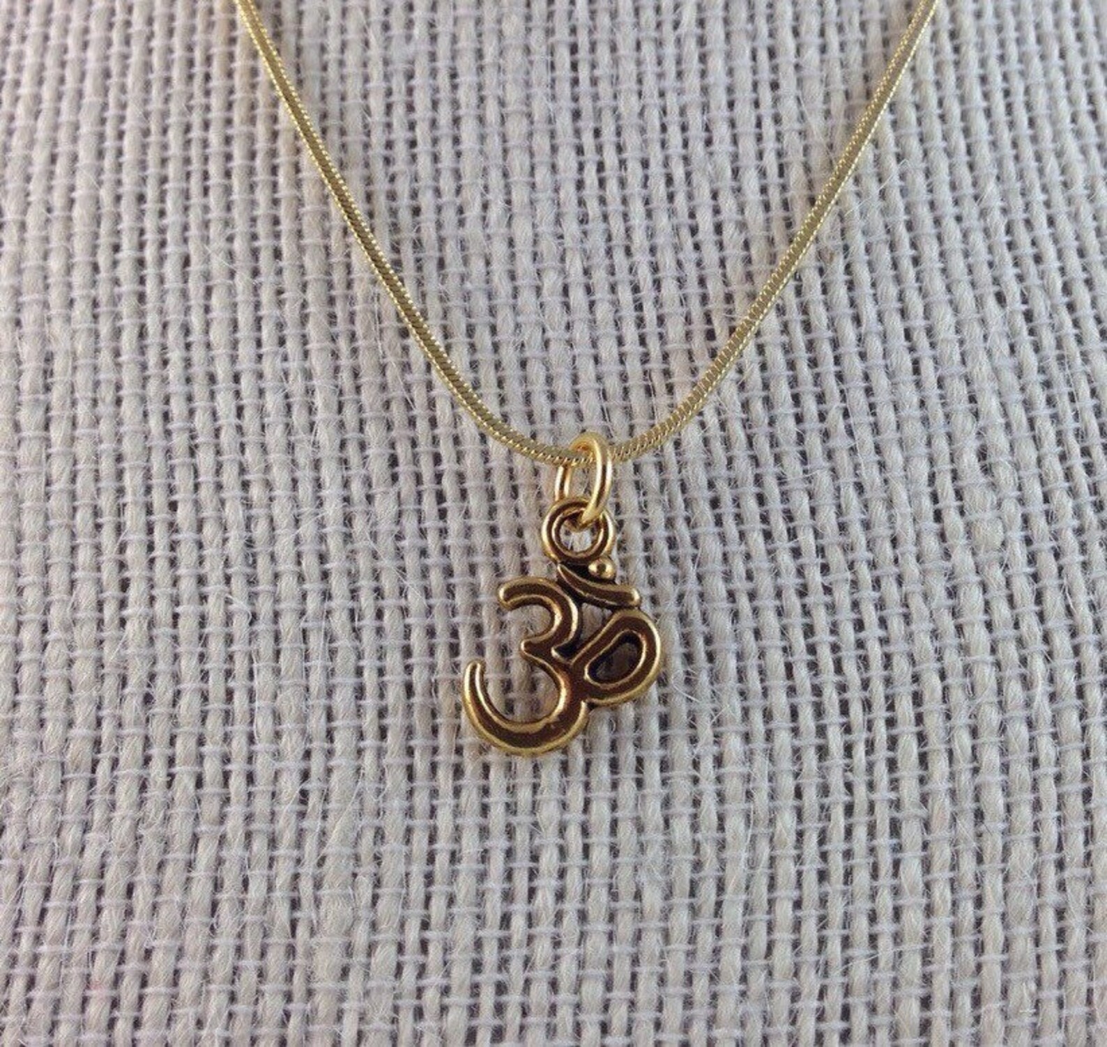Om Pendant Necklace Om Necklace with GoldPlated Chain Om Etsy