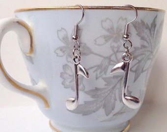 Music Note Earrings With Quaver Note Charms