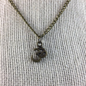 Om Necklace - Om Pendant with Chain - Om Charm Necklace - Eastern Jewelry