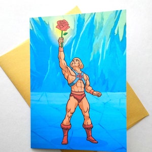 Carte de vœux d’anniversaire de romance de Saint-Valentin He-man