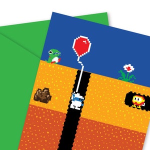 Dig Dug Retro Arcade Geburtstagskarte 5x7 Grußkarte : Kostenloser Versand
