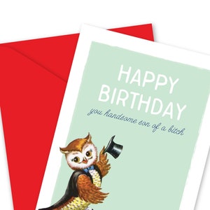 Feliz aniversário, seu filho da puta bonito, cartão de aniversário 5x7: frete grátis
