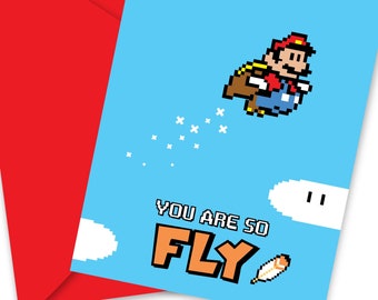 You Are So Fly, Super Mario Cape 5x7 Greeting Card : Free Shipping