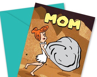 Mom, You Rock. Flinstones Wilma Greeting Card : Free Shipping