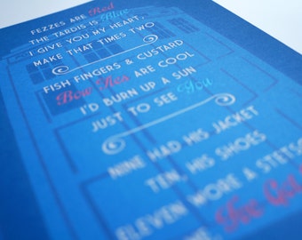 Dr. Who Love Poem : TARDIS Greeting Card - Free Shipping