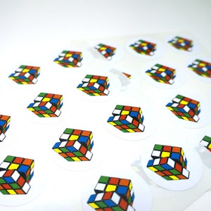 Retro Rubik's Cube-stickers, 24 stuks: GRATIS VERZENDING