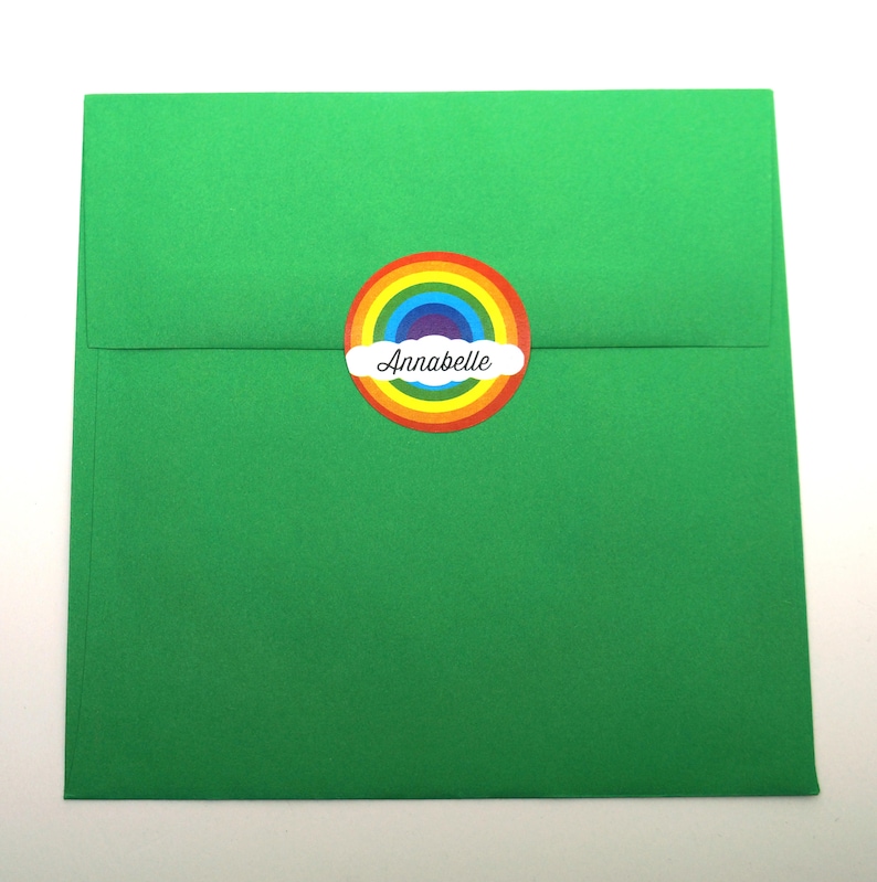 Free Shipping 30 Circle Stickers Personalized Rainbow Stickers