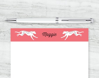 Cheetah Personalized with Name, Printable Stationery Letter Writing Pages : Custom Digital Design
