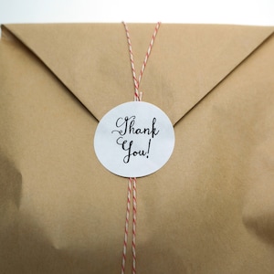 Gracias las etiquetas engomadas - 24 pegatinas de bolso redondo del regalo - envío gratis