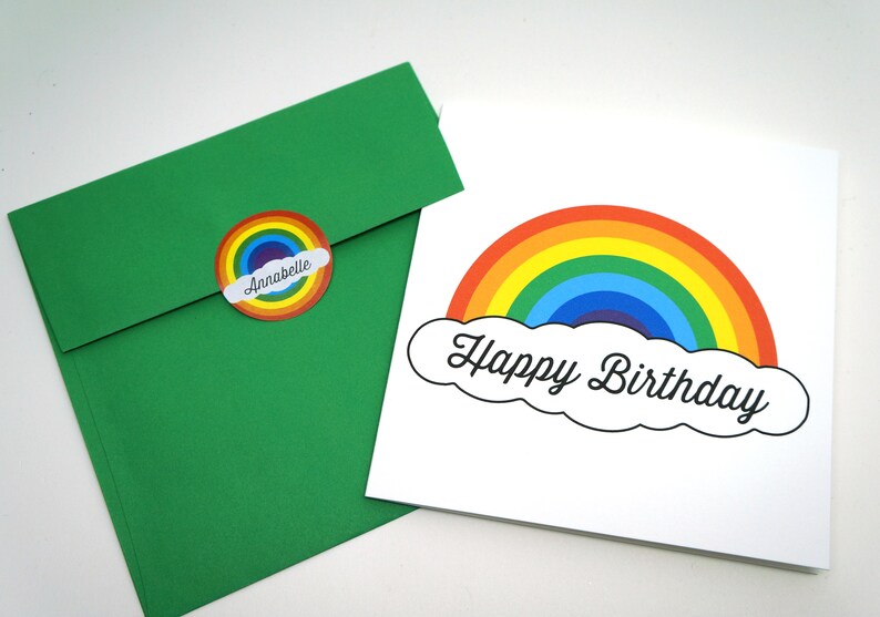 Free Shipping 30 Circle Stickers Personalized Rainbow Stickers