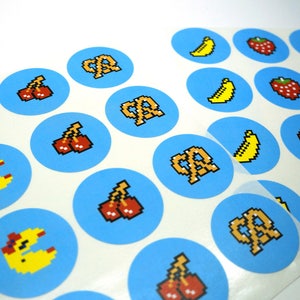 Mr and Ms Retro Arcade with Fruit Sticker - 24 Sticker Pack