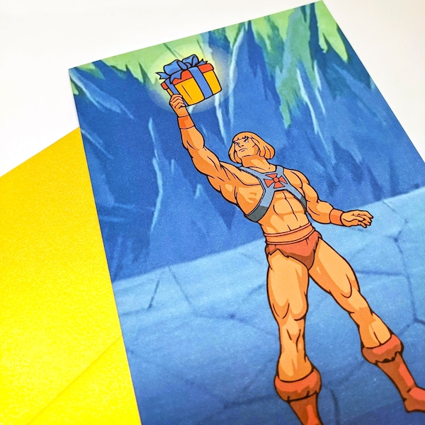 He-man Birthday Present 5x7 Greeting Card : Free Shipping