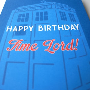 Happy Birthday Time Lord, Dr Who wenskaart: gratis verzending